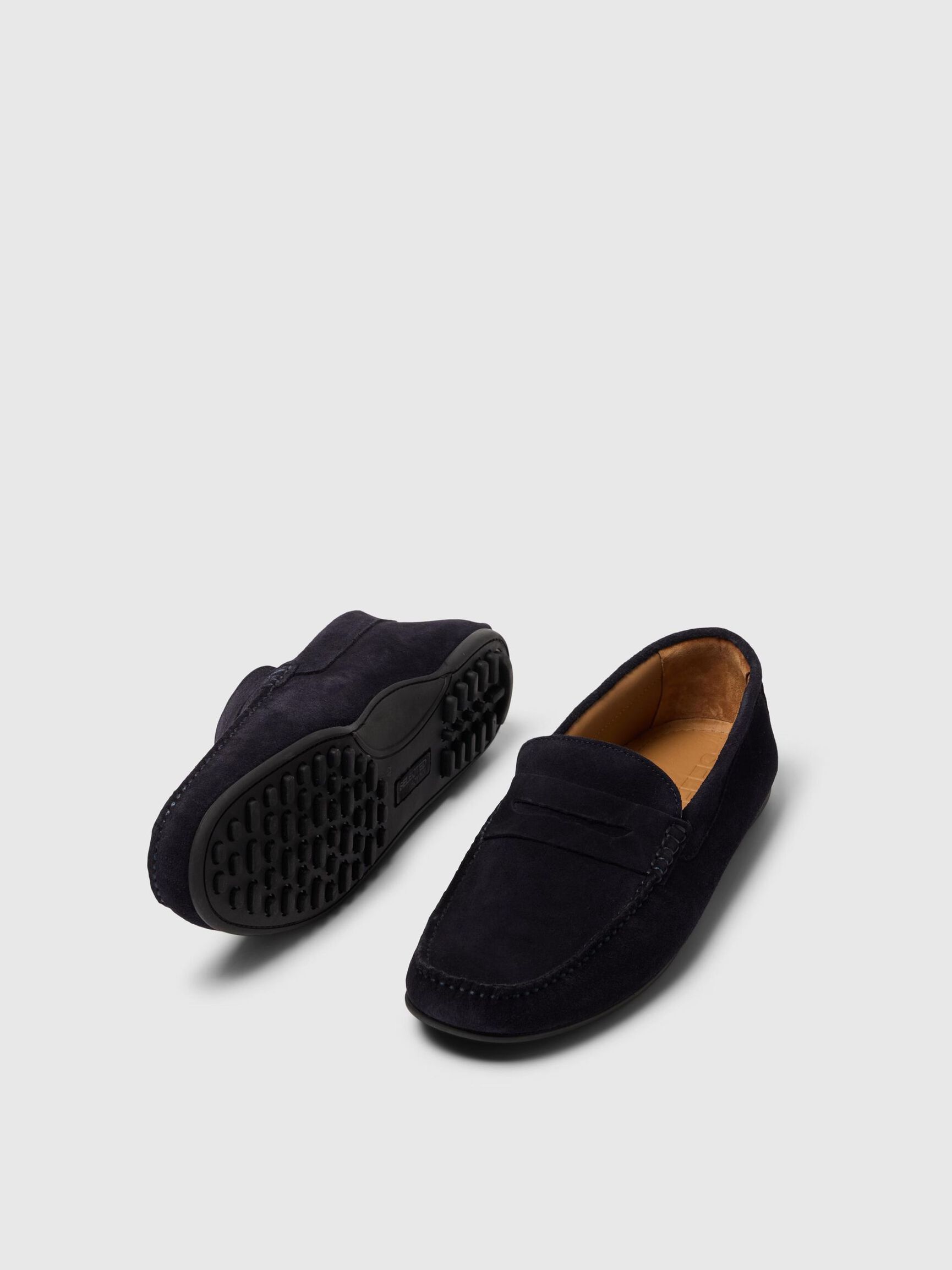TEJIDO DE ANTE MOCASINES, Dark Navy, highres