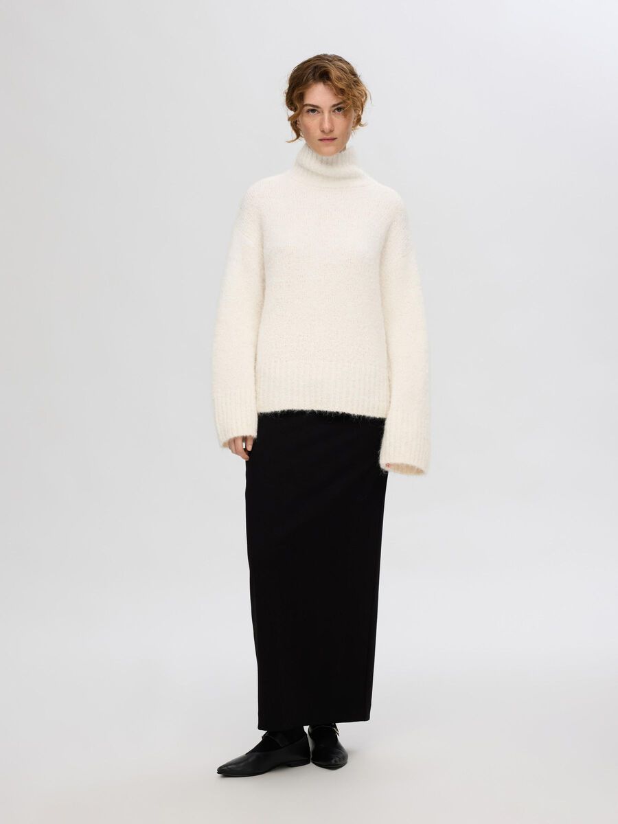 Selected WOOL BLEND HIGH-NECK  PULLOVER, Birch, highres - 16086550_Birch_005.jpg
