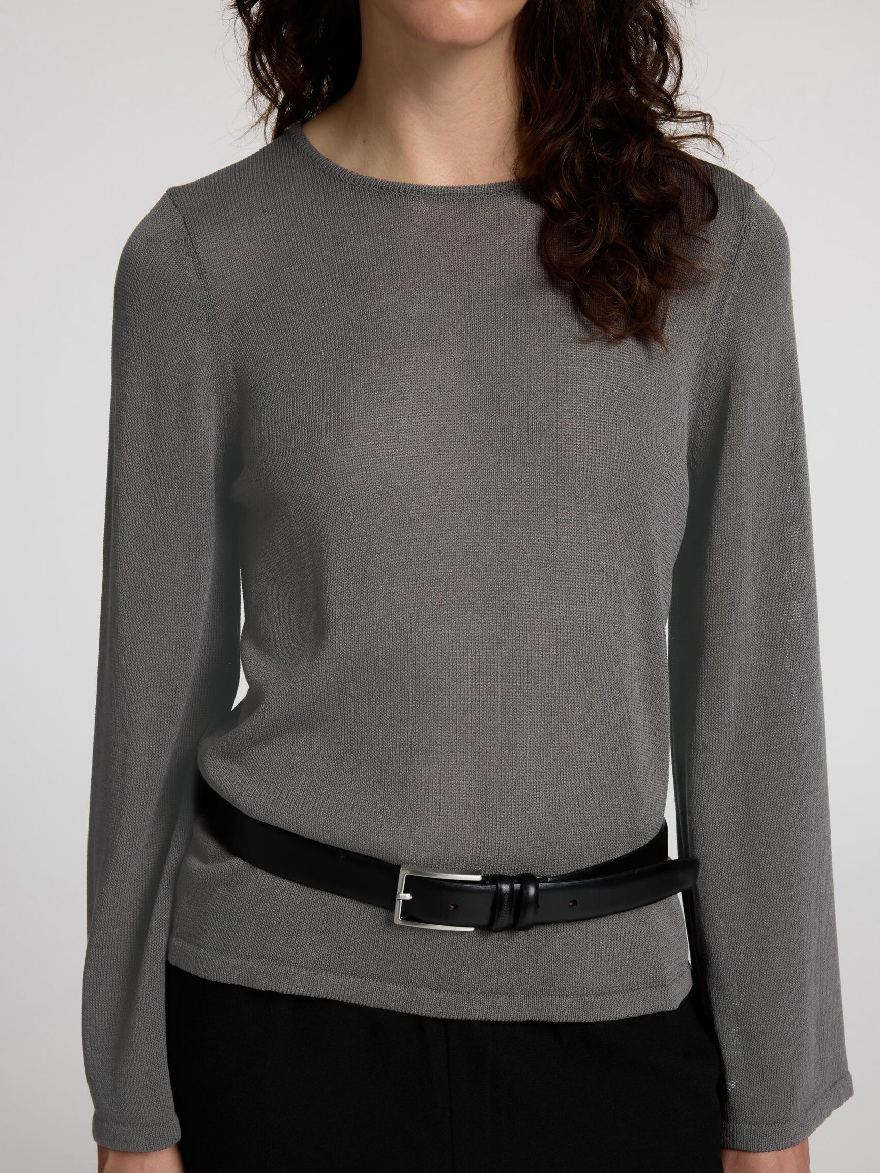 VISCOSE BLEND KNITTED TOP, Volcanic Ash, highres