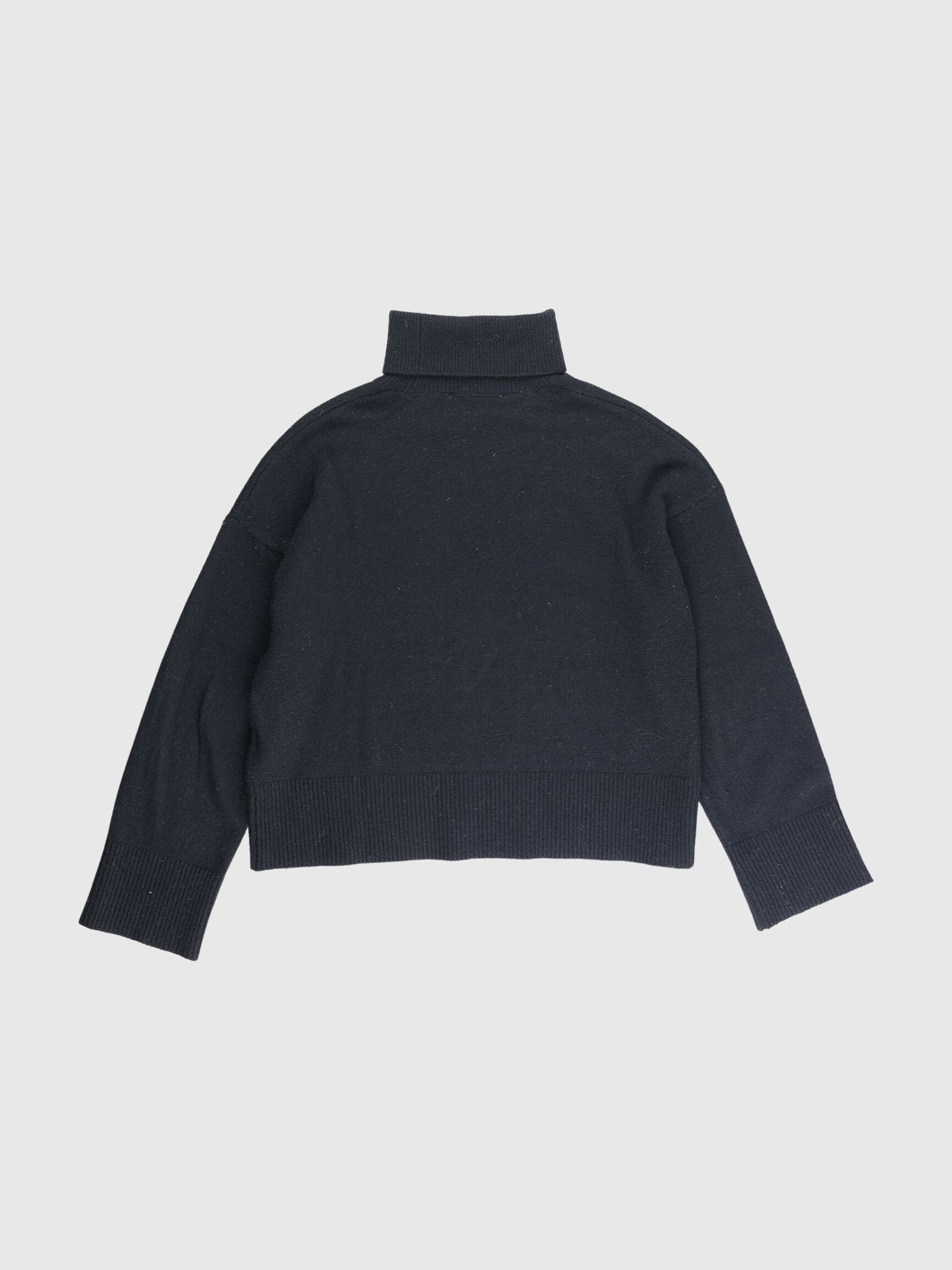 WOLLGEMISCH ROLLKRAGEN PULLOVER, Black, highres