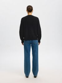 LONG-SLEEVED CARDIGAN, Black, highres