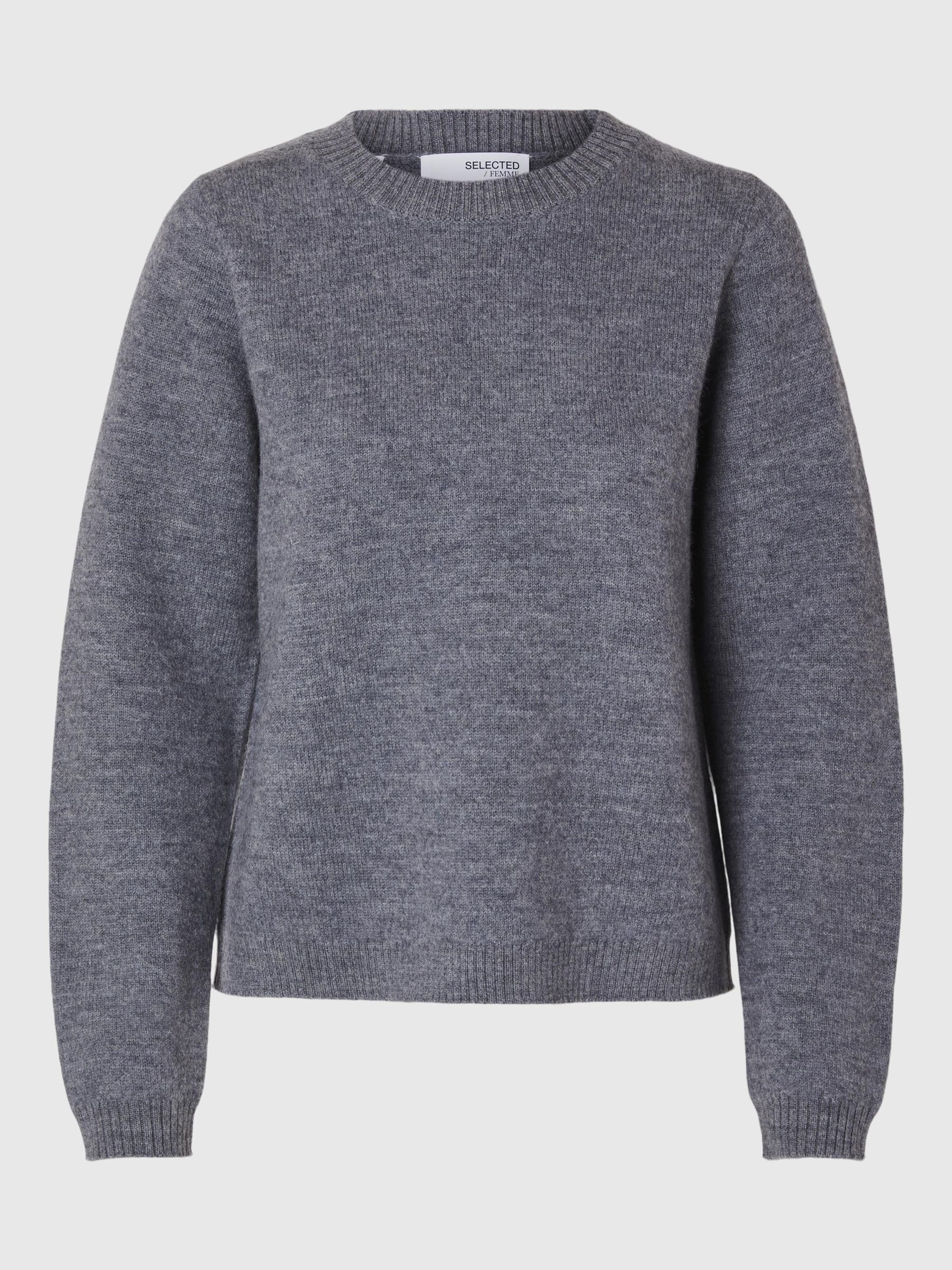 100 % LAINE PULL, Medium Grey Melange, highres