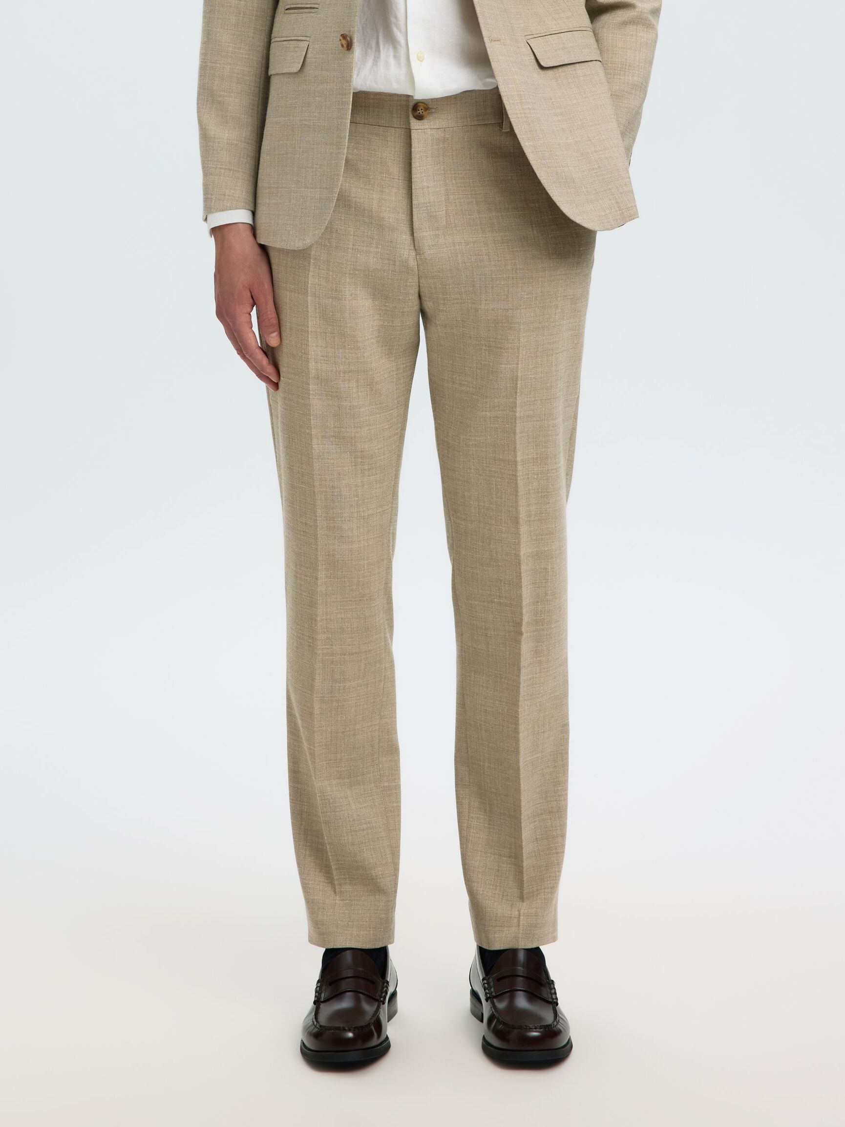 SLIM FIT SUIT TROUSERS, Sand, highres