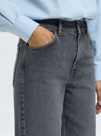 HIGH WAIST WIDE LEG JEANS, Medium Grey Denim, highres