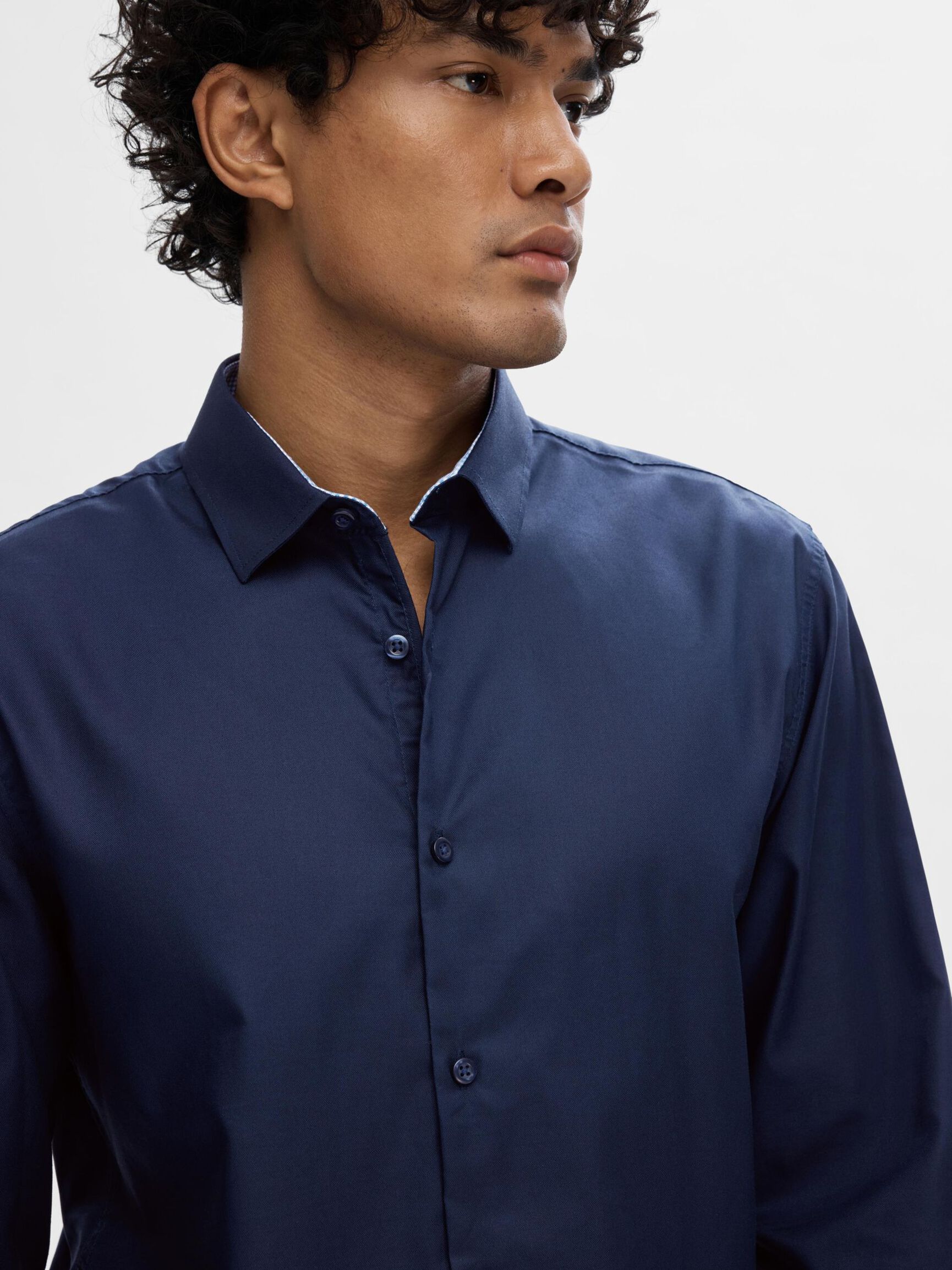 SLIM FIT HEMD, Navy Blazer, highres