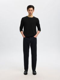 LONG-SLEEVED KNITTED JUMPER, Black, highres