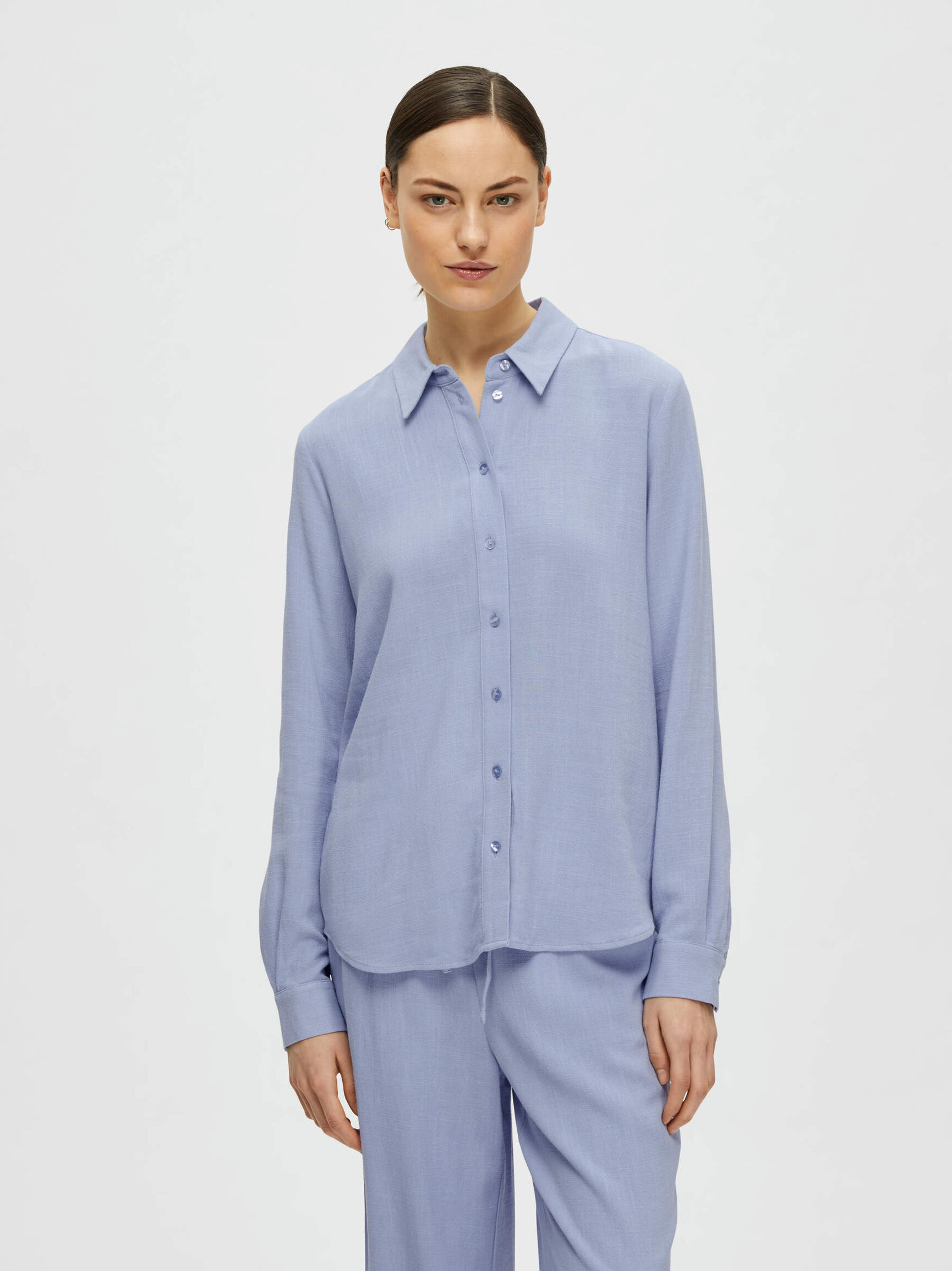 VISCOSE MÉLANGÉE CHEMISE, Blue Heron, highres