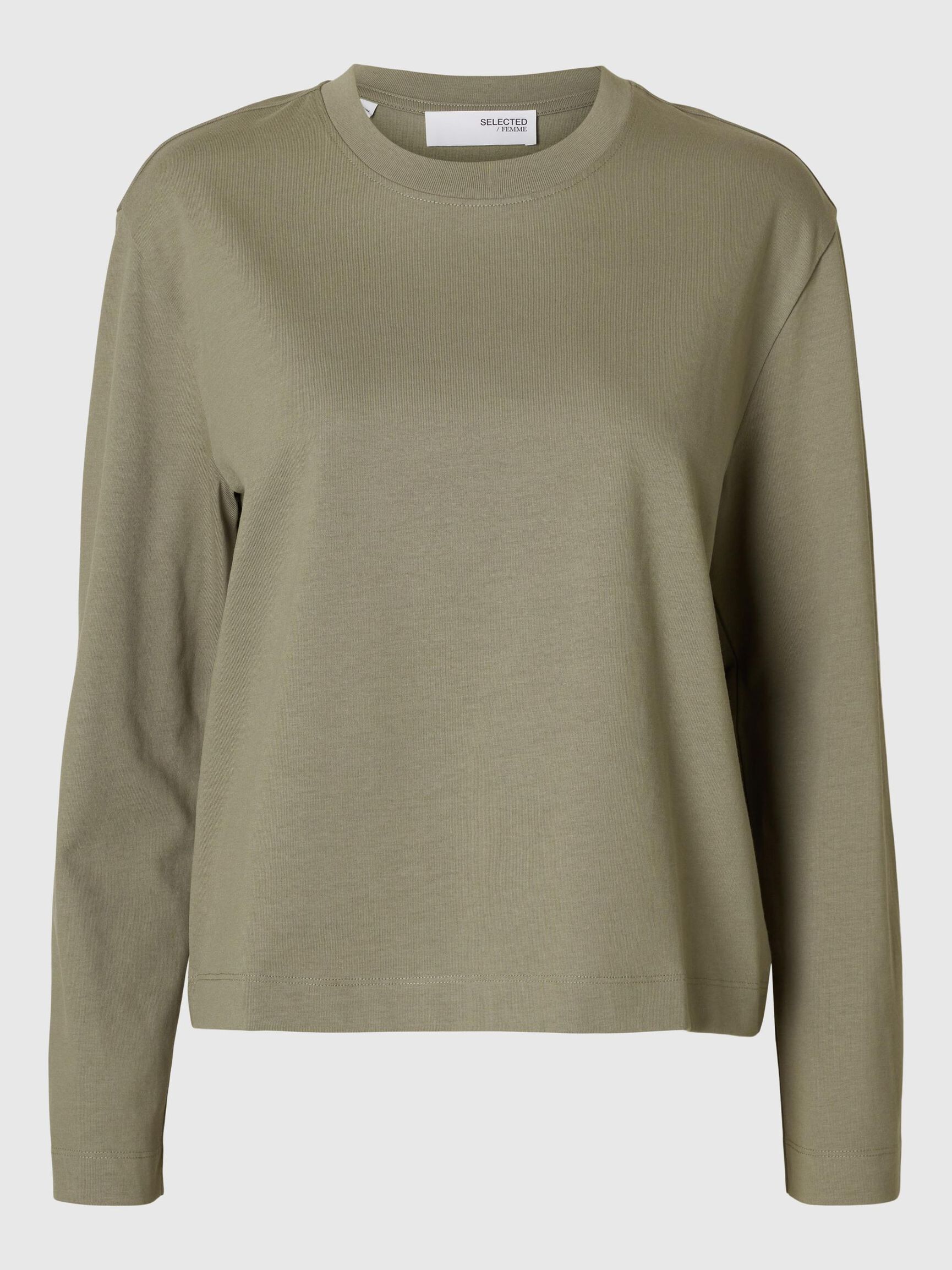LONG-SLEEVED BOXY T-SHIRT, Vetiver, highres