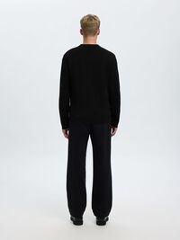 STRUKTURERET BOMULD POLO, Black, highres