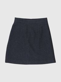 TAILORED WOOL BLEND MINI SKIRT, Dark Grey Melange, highres