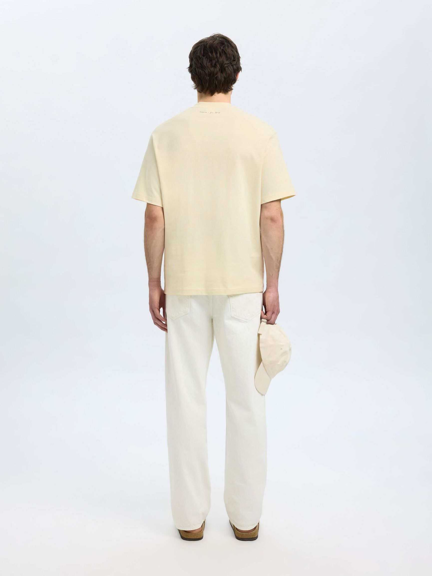 BEDRUKT T-SHIRT MET RONDE HALS, Egret, highres