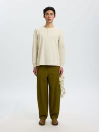 LANGE MOUWEN T-SHIRT, Silver Birch, highres