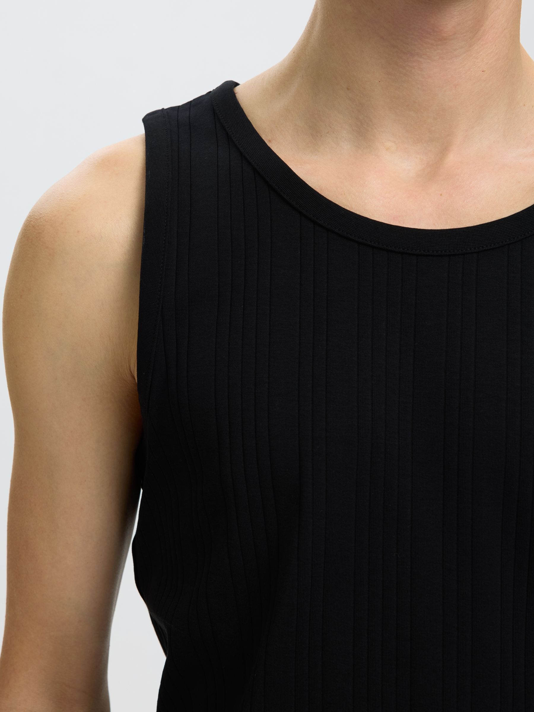 REGULAR FIT TANK TOP, Black, highres