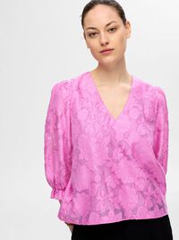 BLOMSTERPRINTET BLUSE, Phlox Pink, highres