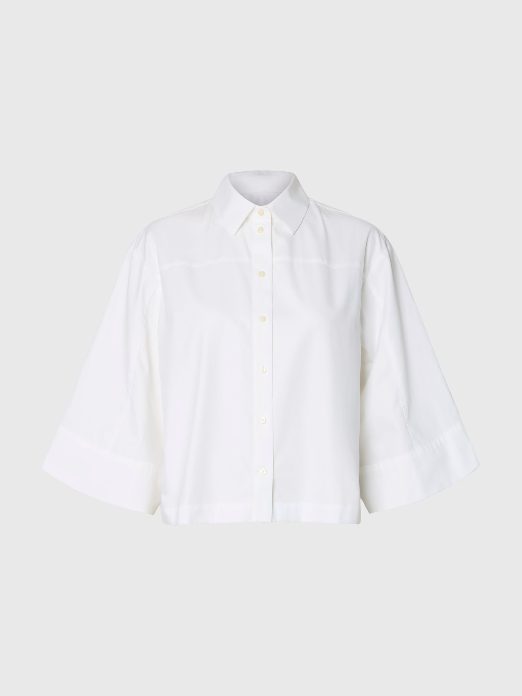 COUPE CARRÉE CHEMISE À MANCHES COURTES, Bright White, highres