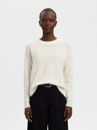 WOOL BLEND JUMPER, Snow White, highres