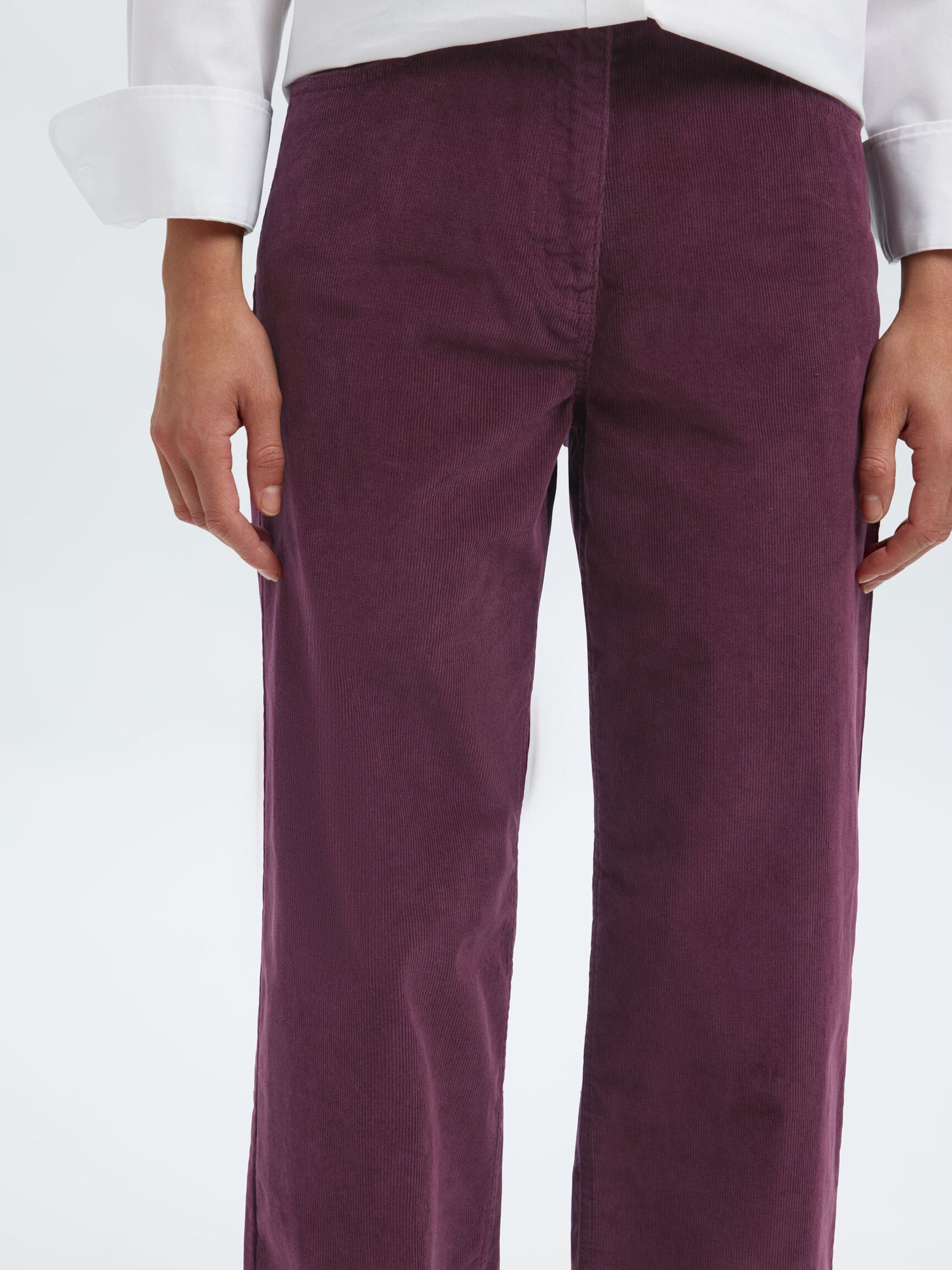 WIDE FIT FLØJLSBUKSER, Fig, highres