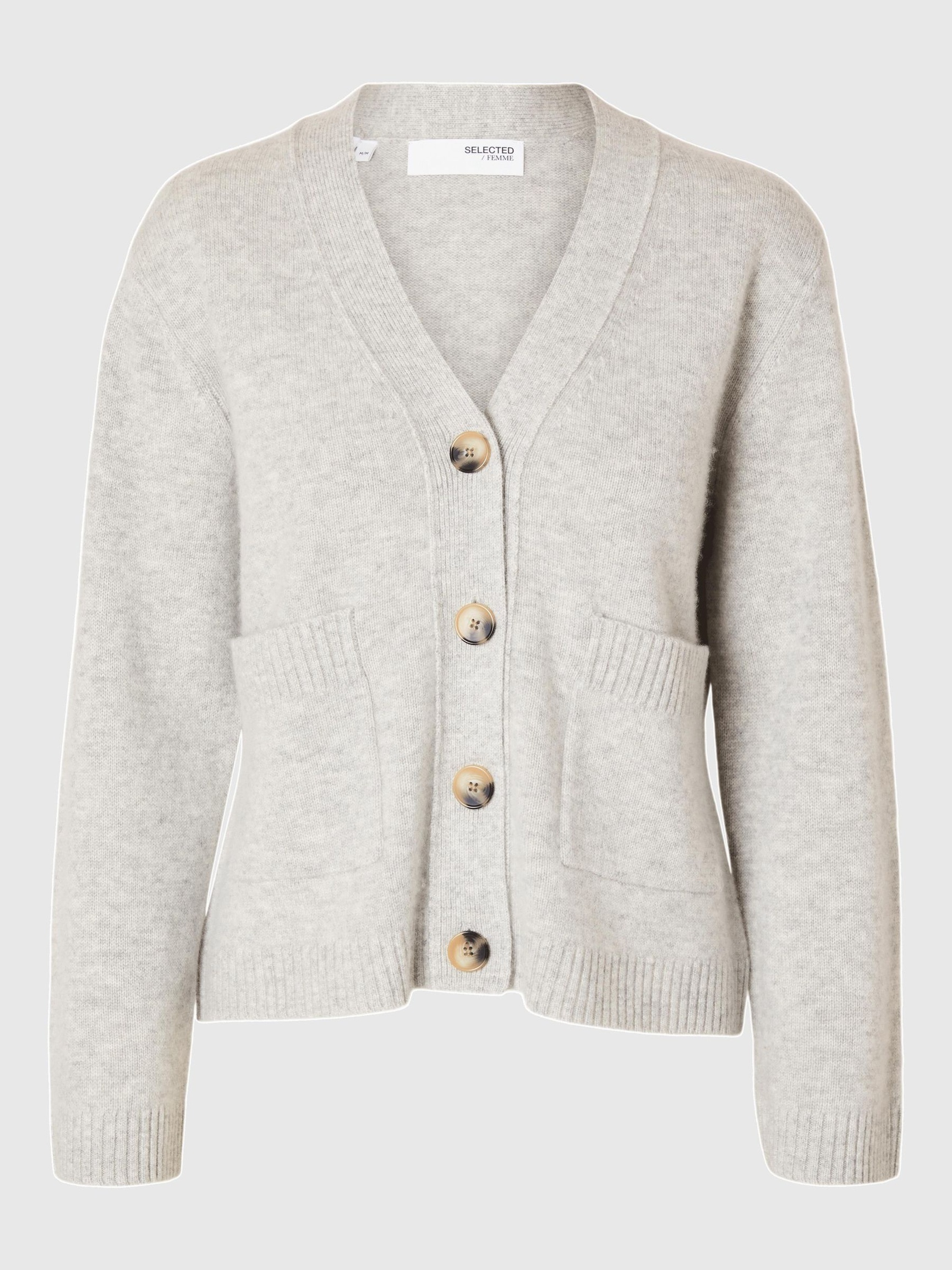 CARDIGAN, Light Grey Melange, highres
