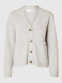 ULDBLANDING LØS CARDIGAN, Light Grey Melange, highres