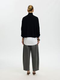 CASHMERE BLEND PULLOVER, Black, highres