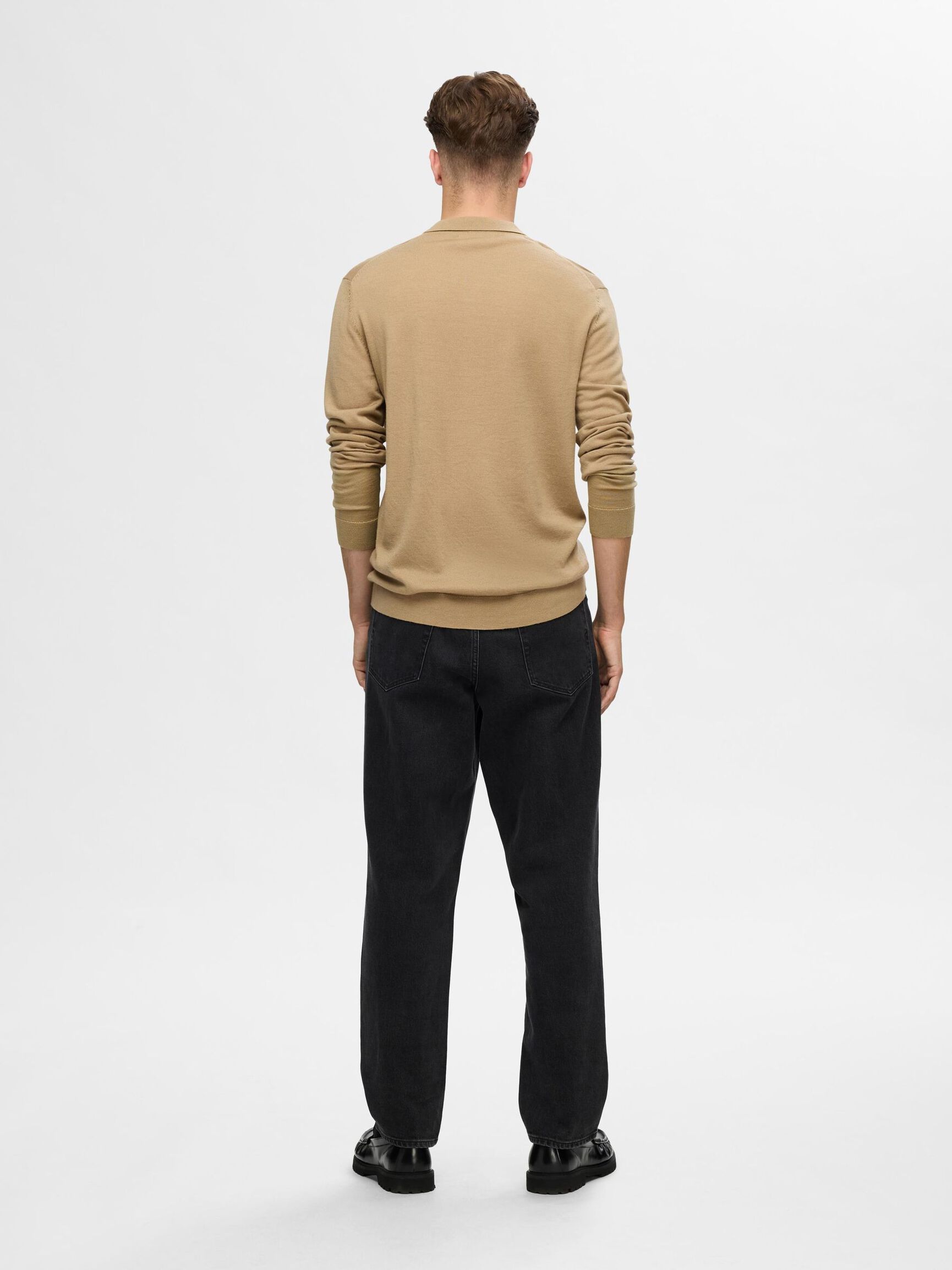 100% MERINO WOOL POLO SHIRT, Kelp, highres