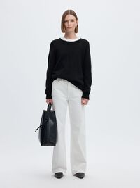 WOOL BLEND JUMPER, Black, highres