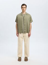 SATIN SHORT SLEEVED SHIRT, Vetiver, highres