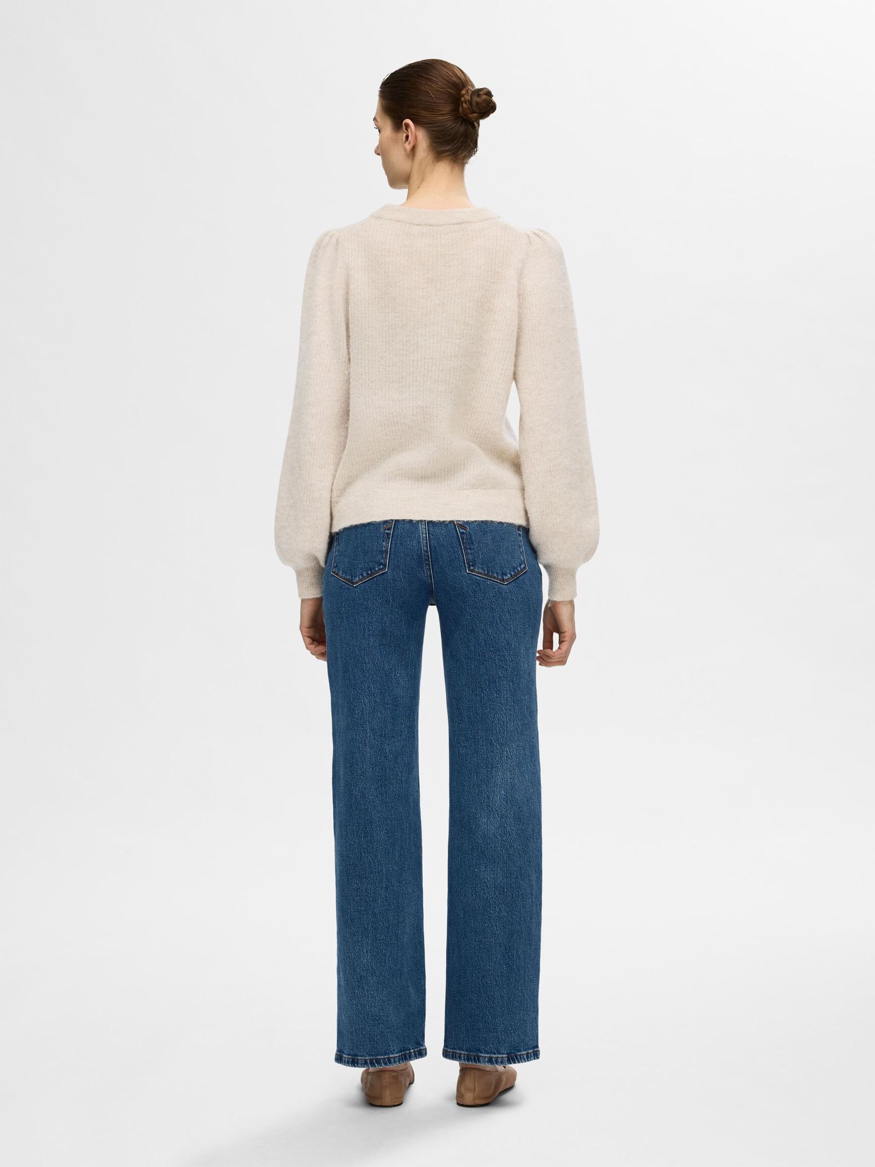 WOOL BLEND KNITTED JUMPER, Birch, highres