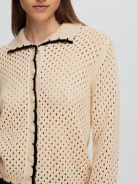 LONG SLEEVED KNITTED CARDIGAN, Birch, highres