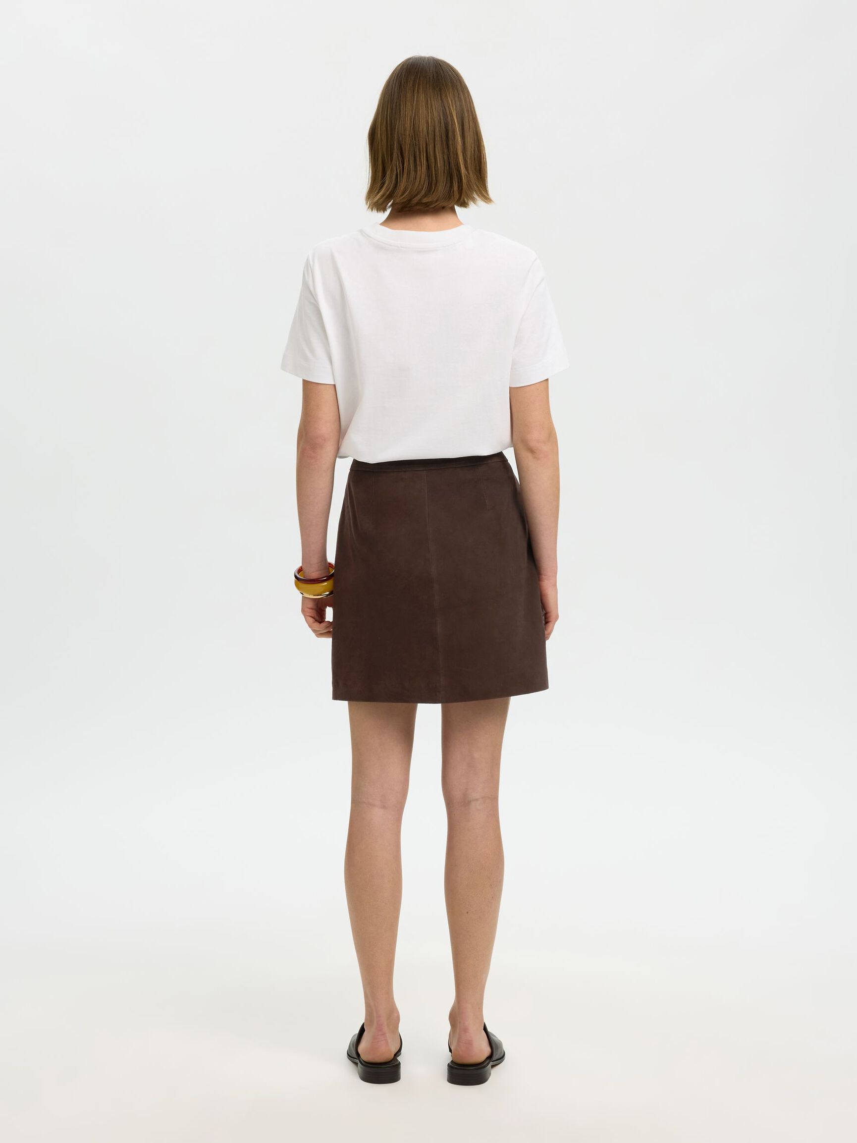 SUEDE MINI SKIRT, Delicioso, highres