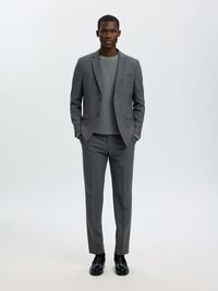 WOOL BLEND  SUIT TROUSERS, Dark Grey, highres