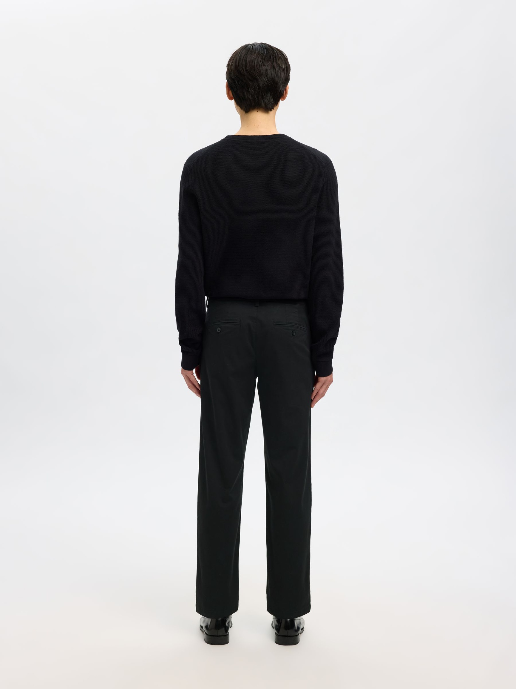 196 STRAIGHT FLEX CHINOS, Black, highres