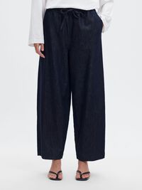 MID-WAIST BARREL FIT HOSEN, Dark Blue Denim, highres
