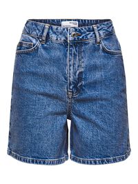 HOGE TAILLE DENIM SHORT, Medium Blue Denim, highres