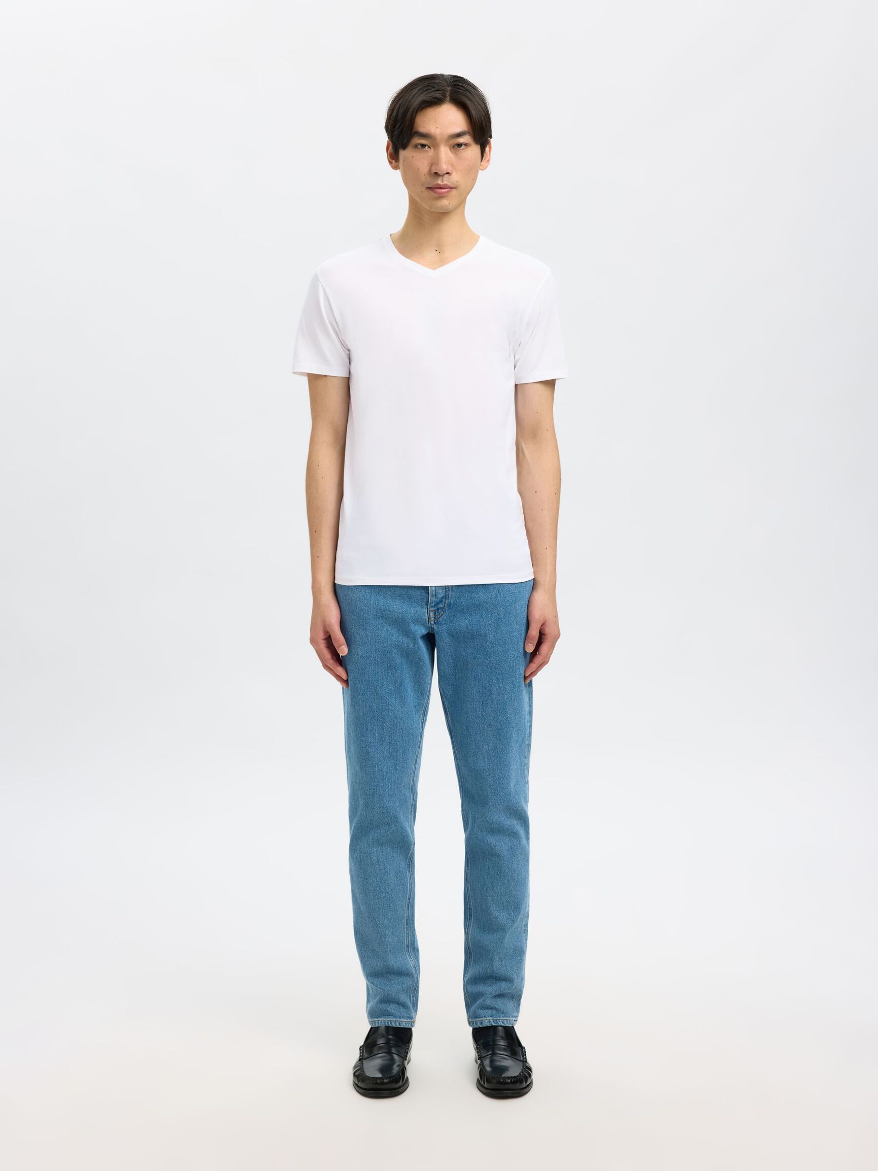 V-NECK T-SHIRT, Bright White, highres