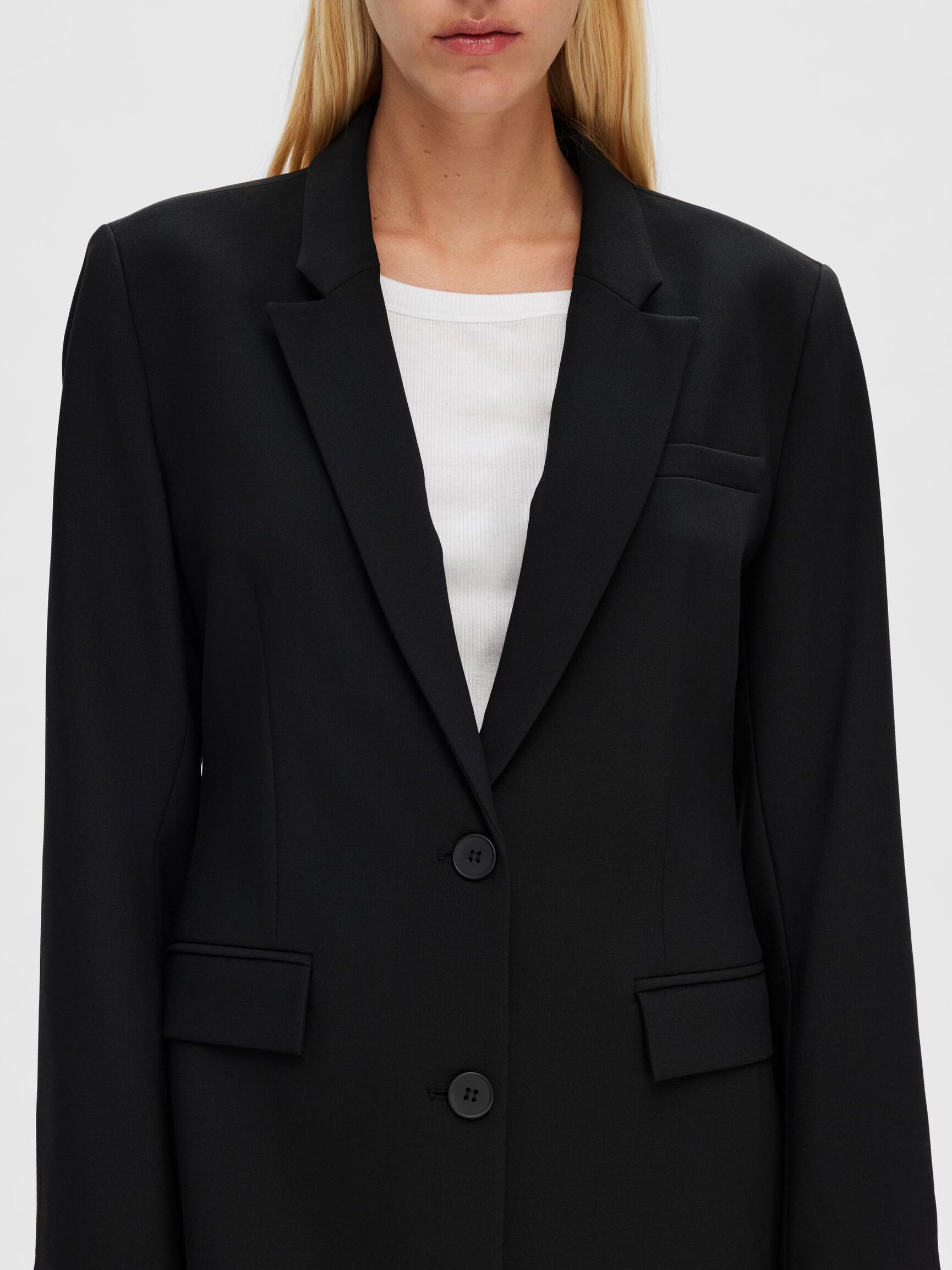 KLASSISCHER EINREIHIGER BLAZER, Black, highres