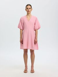 SHORT SLEEVED MINI DRESS, Bleached Mauve, highres