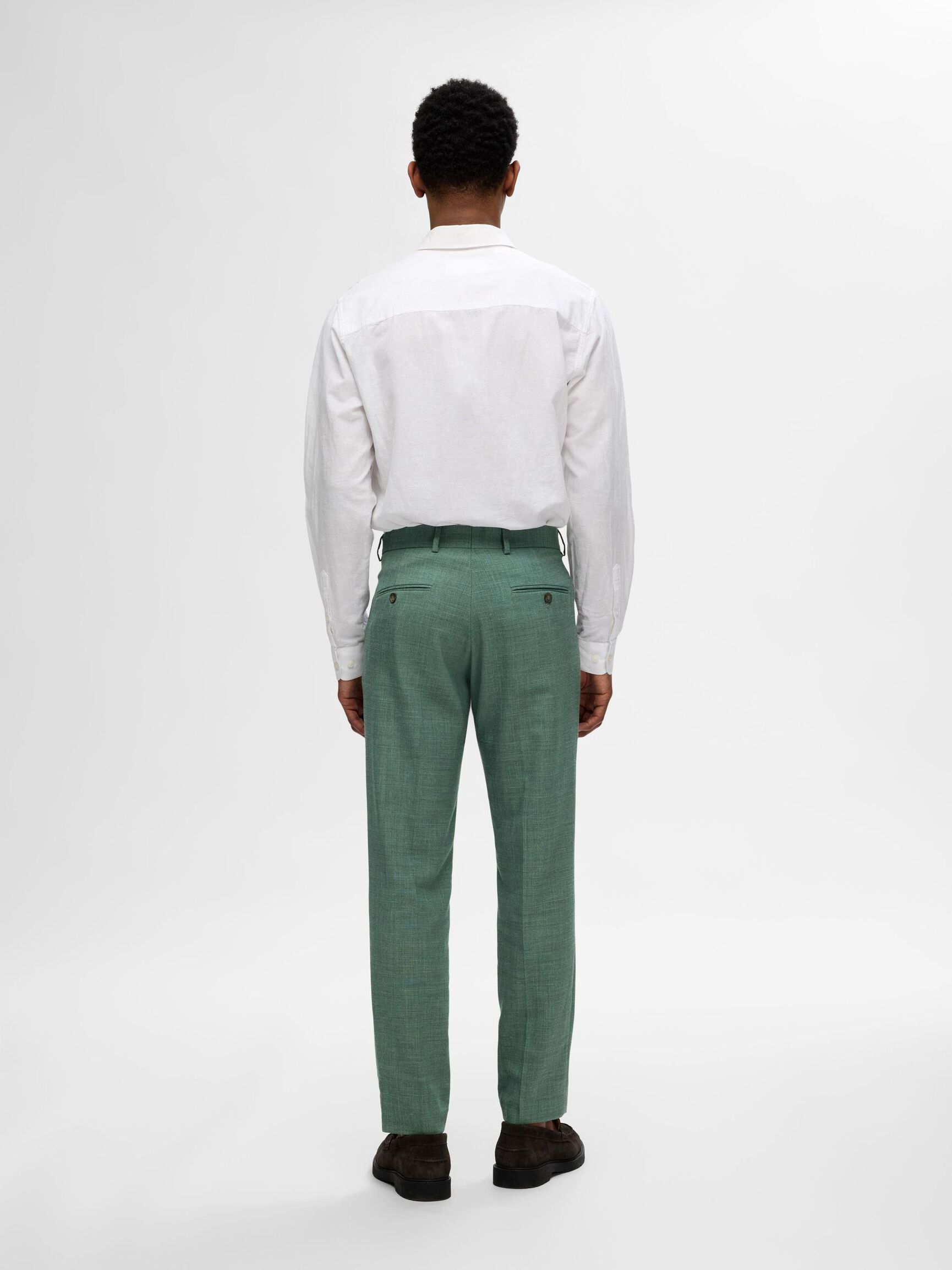 SLIM FIT ANZUGHOSE, Light Green Melange, highres