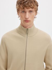 RELAXED FIT CARDIGAN, Oatmeal, highres