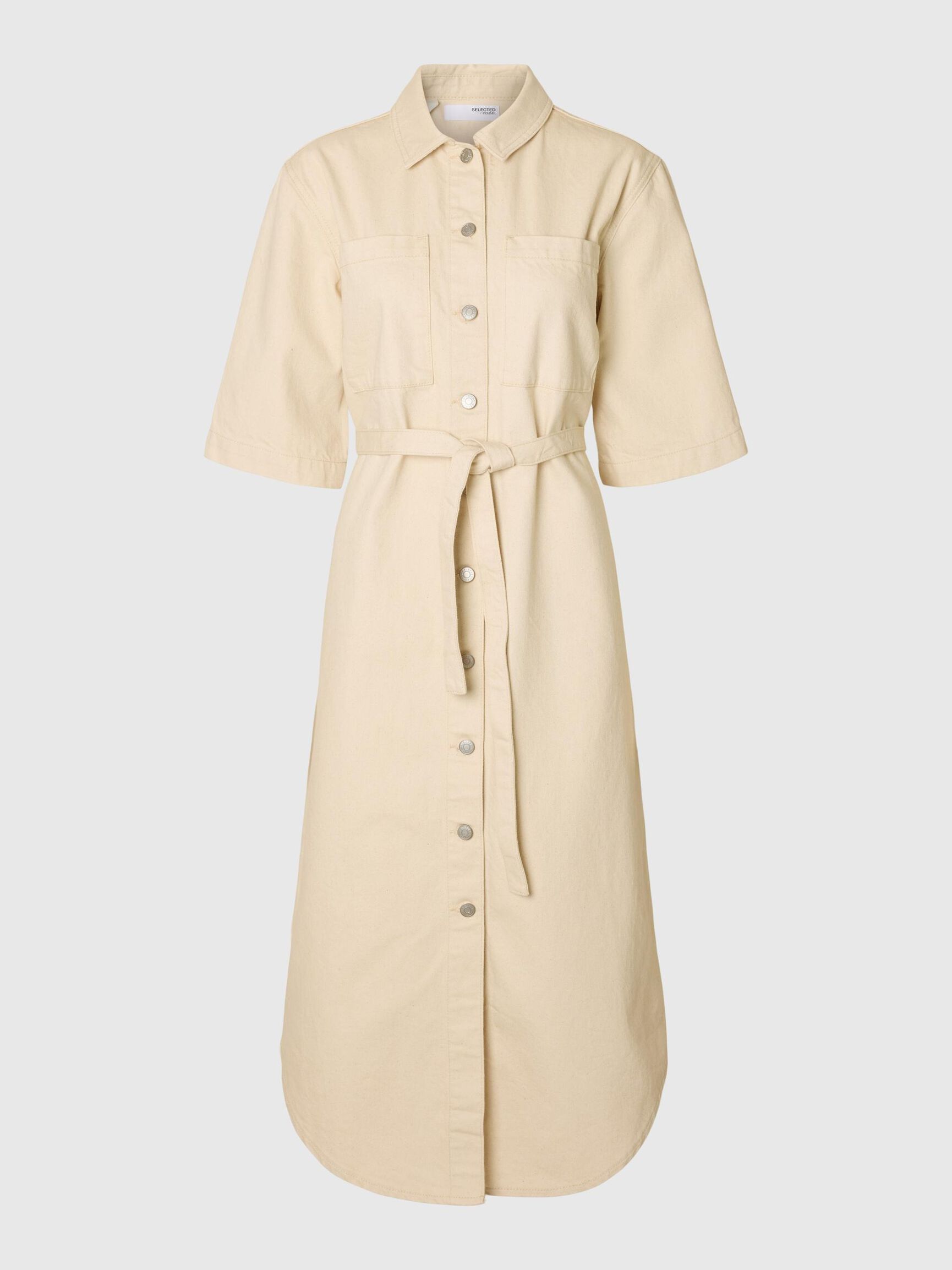 DENIM BLOUSEJURK, Ecru, highres