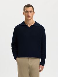 STRICK POLOSHIRT, Sky Captain, highres