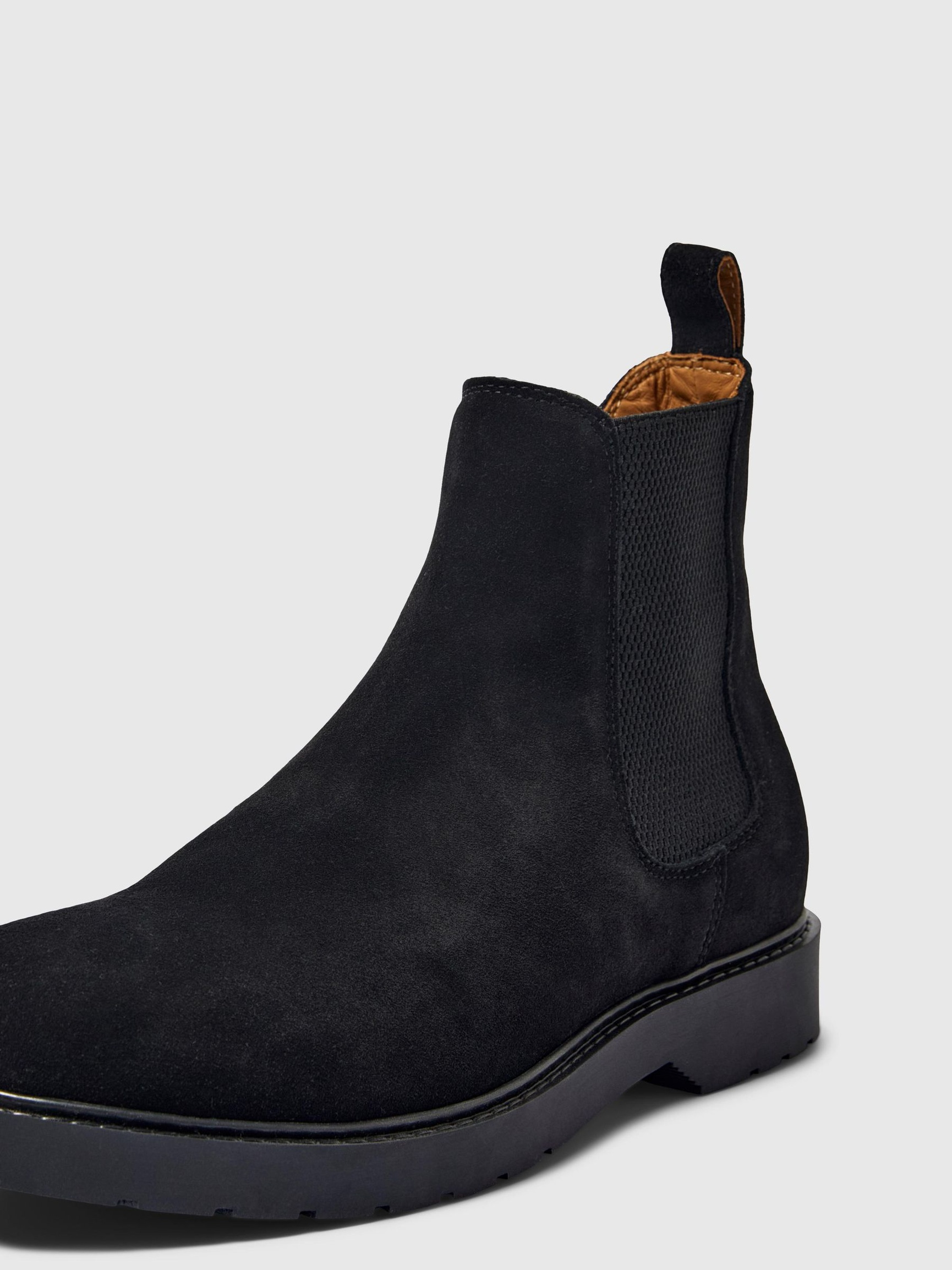 SUEDE CHELSEA BOOTS, Black, highres