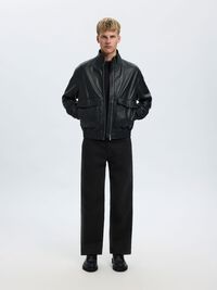 KATOEN TWILL LOOSE-FIT BROEK, Black, highres