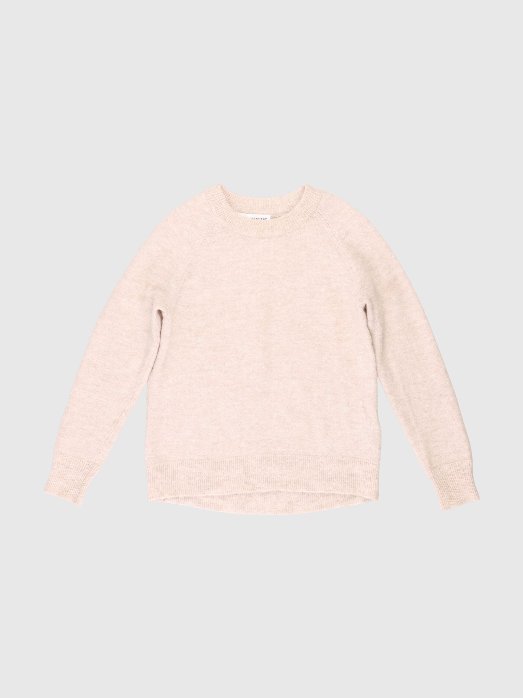 HOGE KRAAG SWEATER, Birch, highres