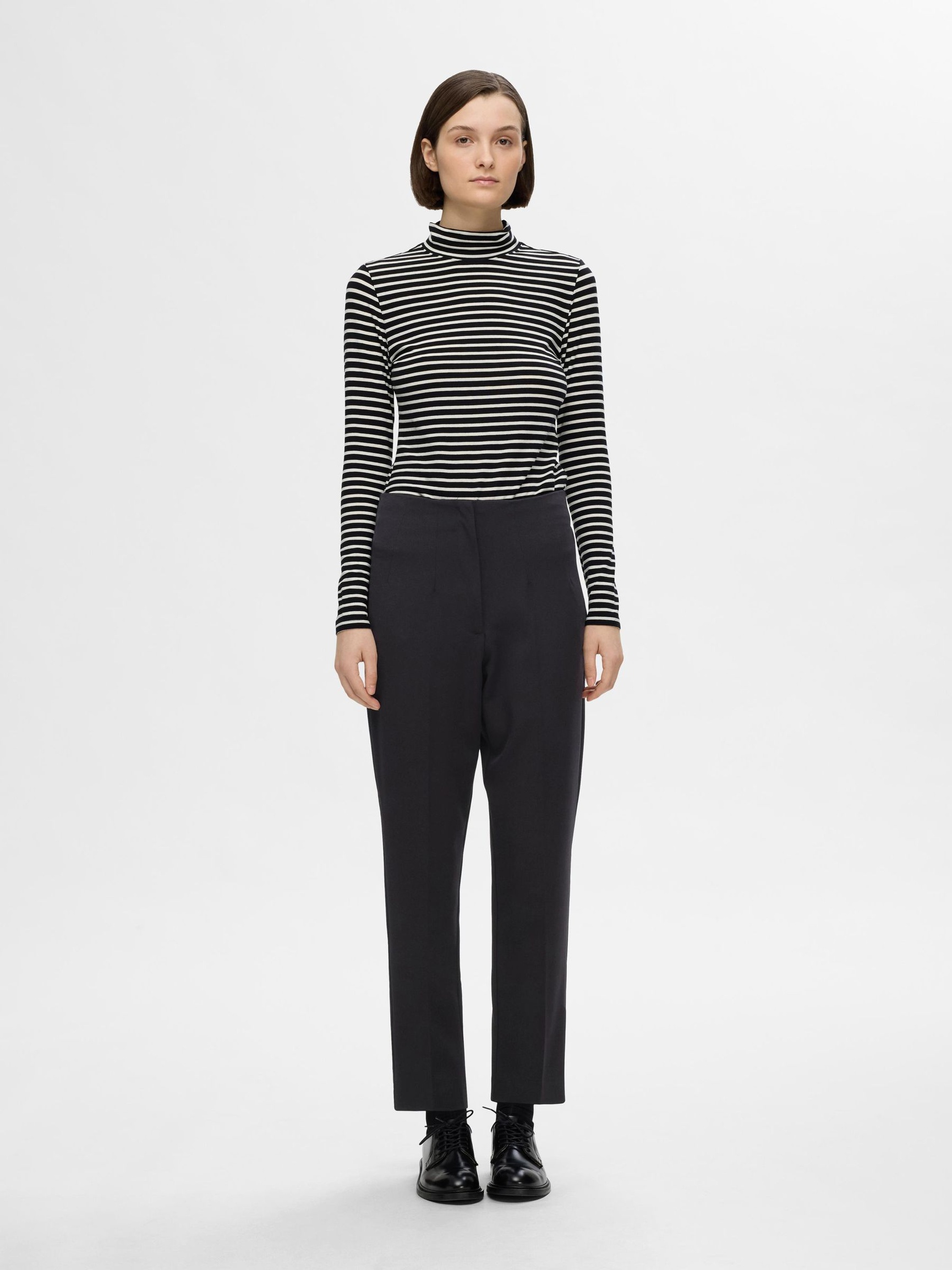 TAILORED TAPERED TROUSERS, Black, highres