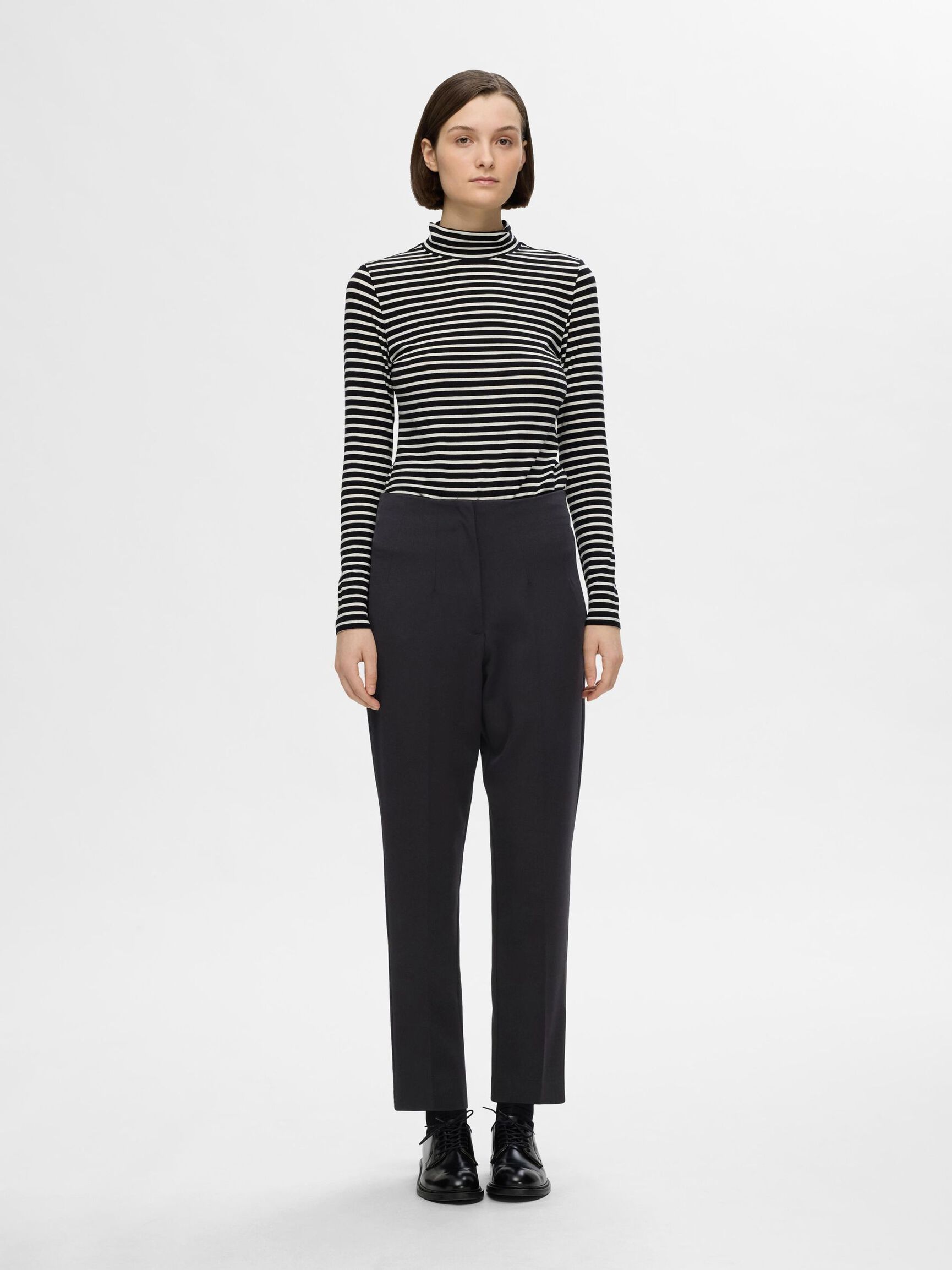 TAILORED TAPERED TROUSERS, Black, highres