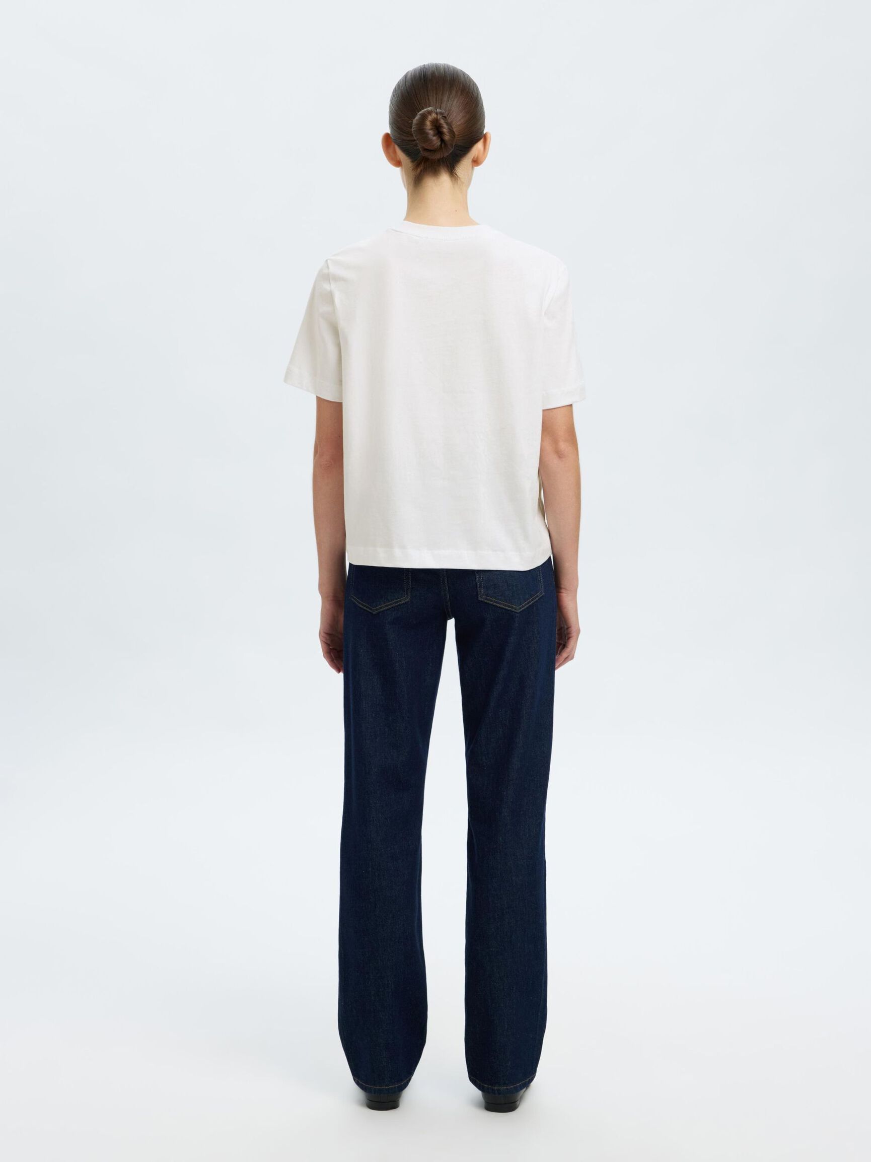 EMBROIDERED CREWNECK T-SHIRT, Bright White, highres