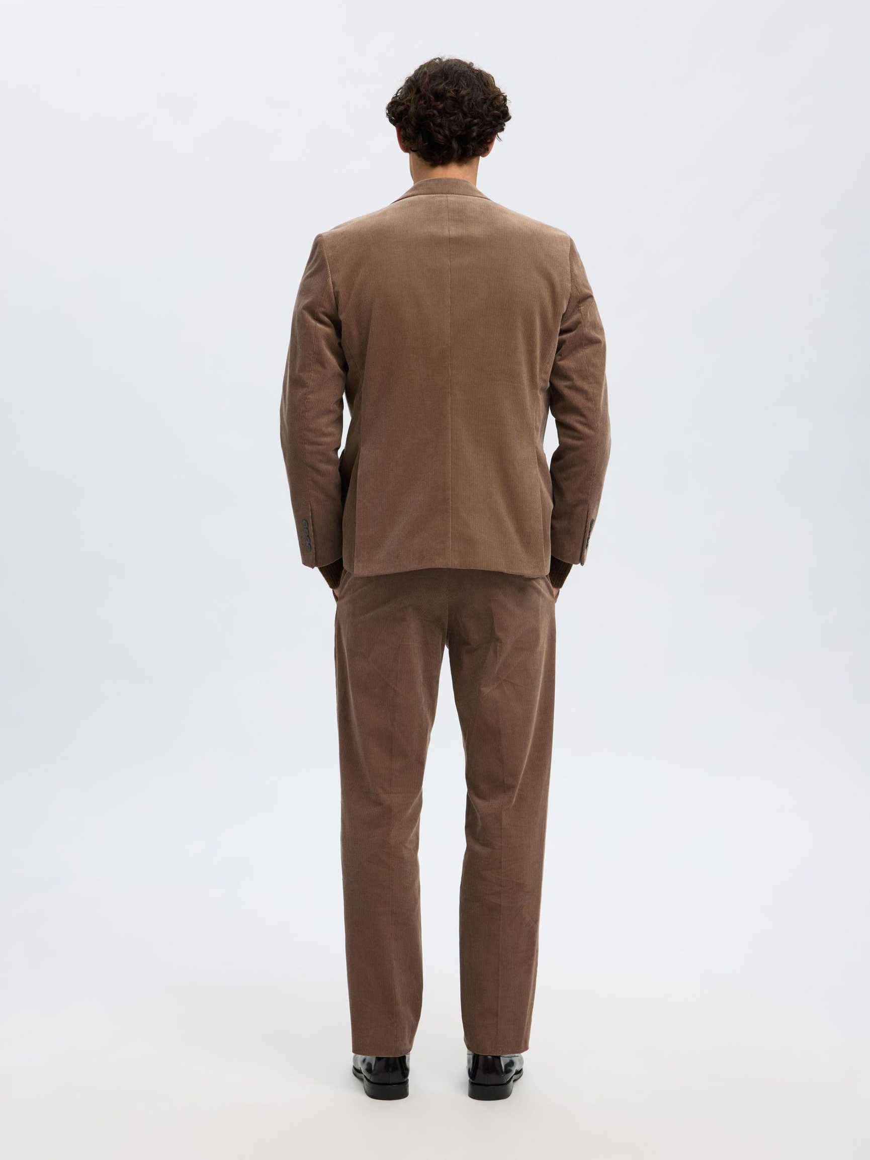 REGULAR FIT CORDUROY DOUBLE-BREASTED BLAZER, Brownie, highres