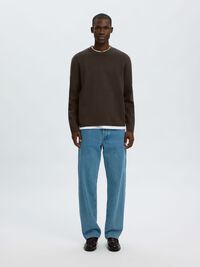 COTTON BLEND PULLOVER, Turkish Coffee, highres
