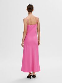 MOUWLOOS SATIJN MAXI JURK, Phlox Pink, highres